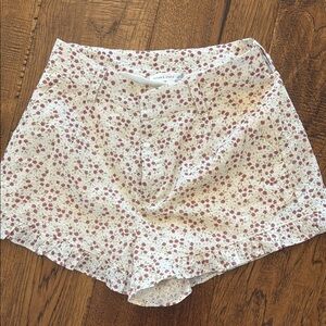 Altar'd State High Waist Shorts White and Pink